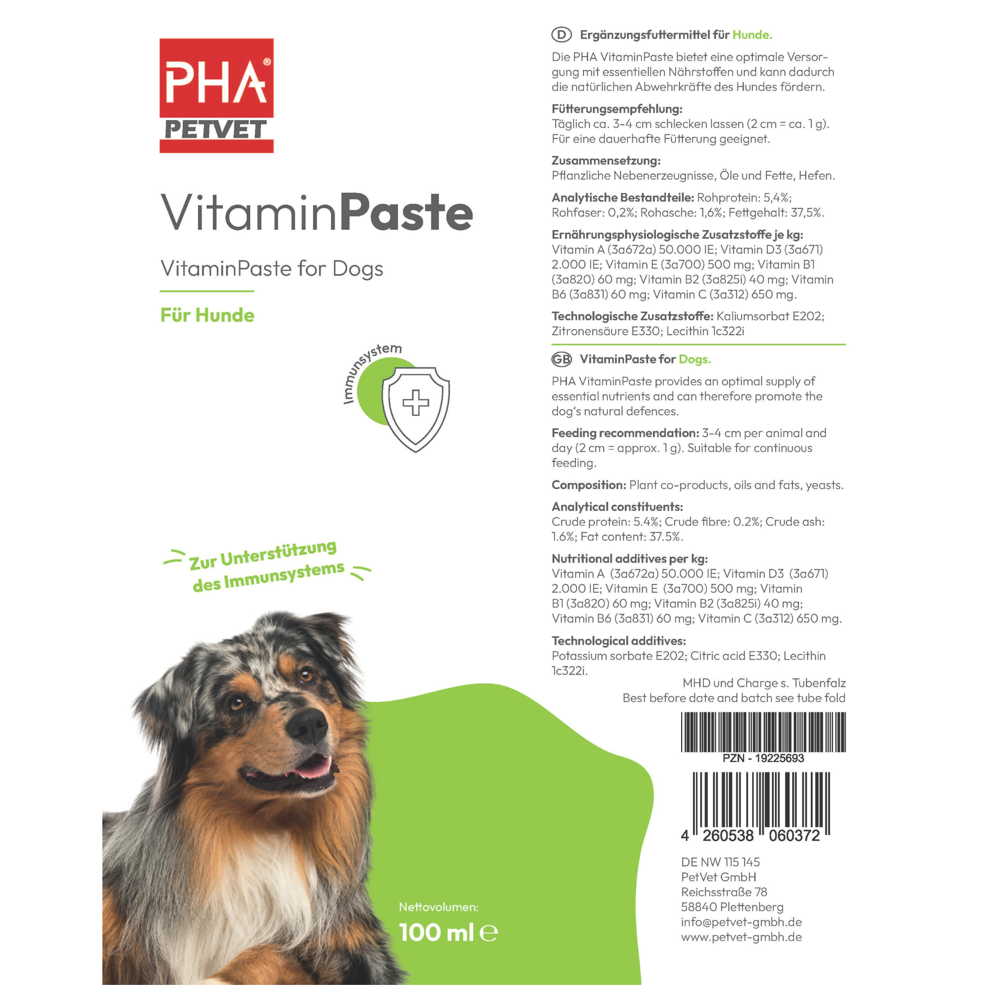 PHA VitaminPaste für Hunde - 100 ml