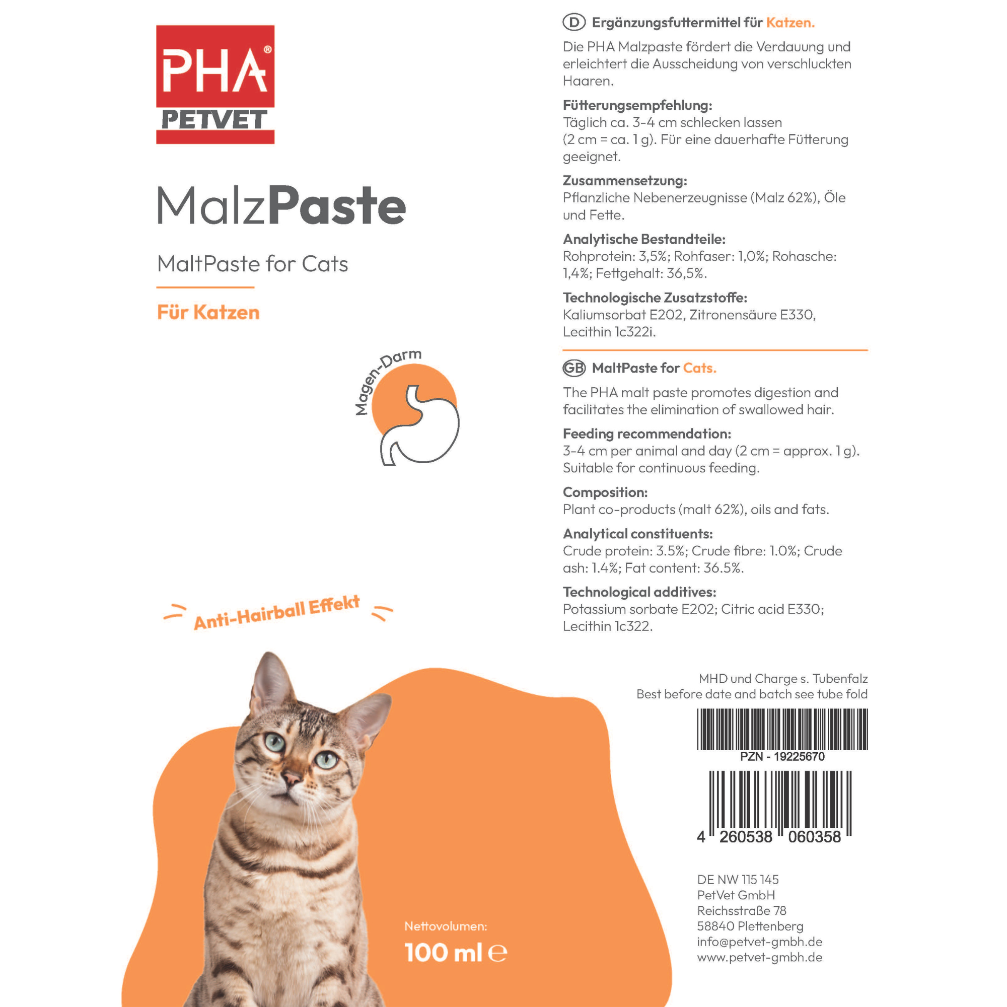 PHA MalzPaste für Katzen  - 100 ml